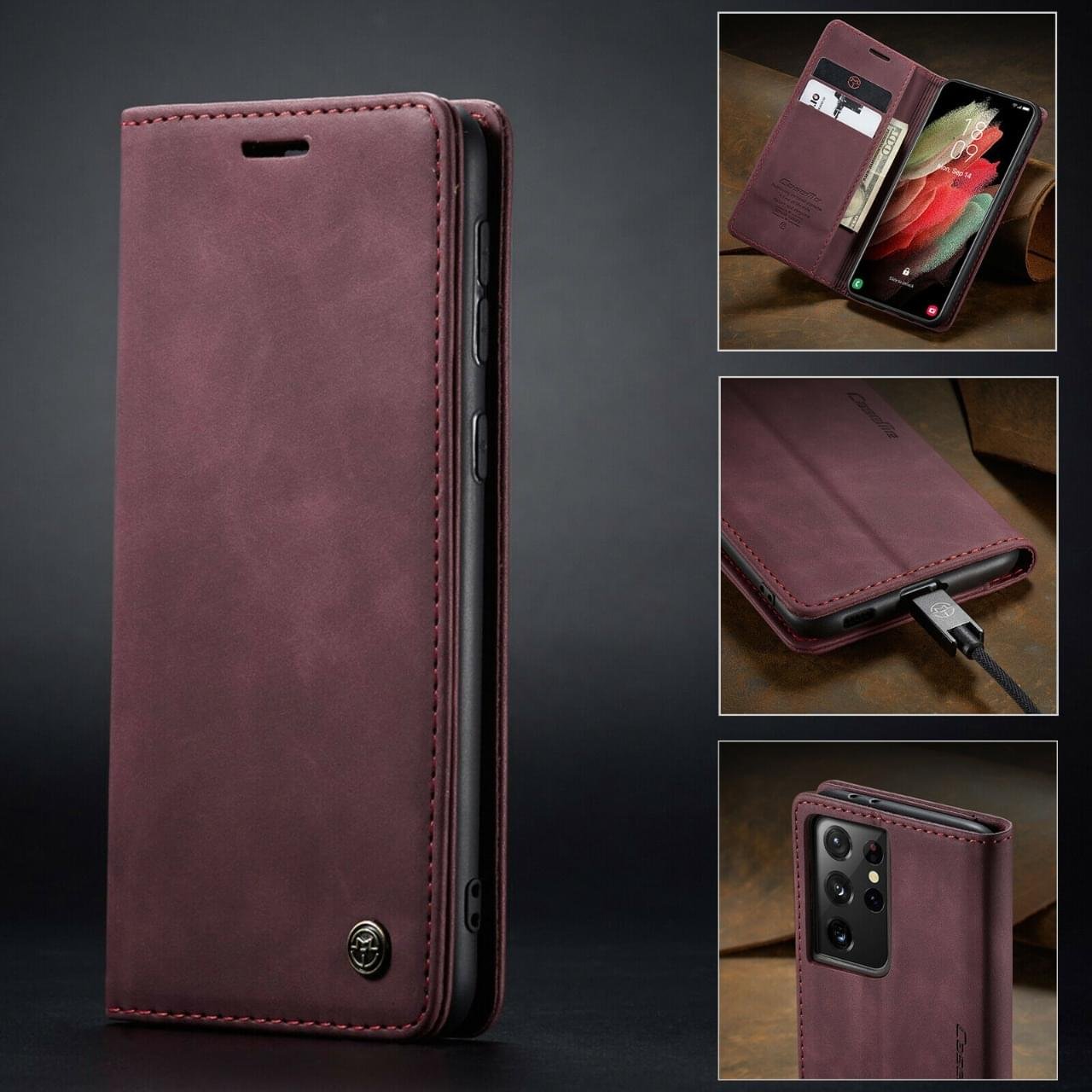 Samsung Galaxy S22 Ultra CaseMe Leather Flip Case - Image 14