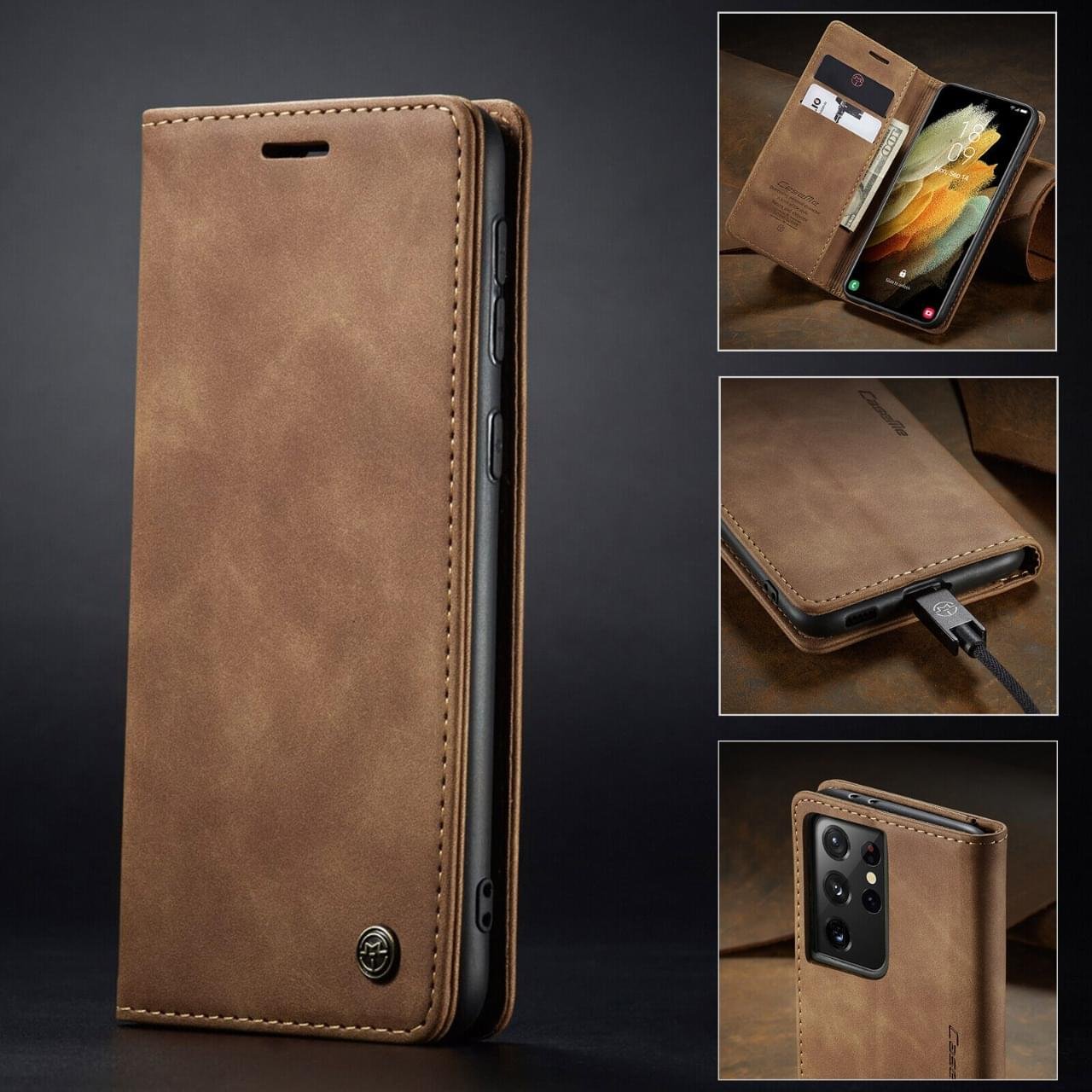 Samsung Galaxy S22 Ultra CaseMe Leather Flip Case - Image 13