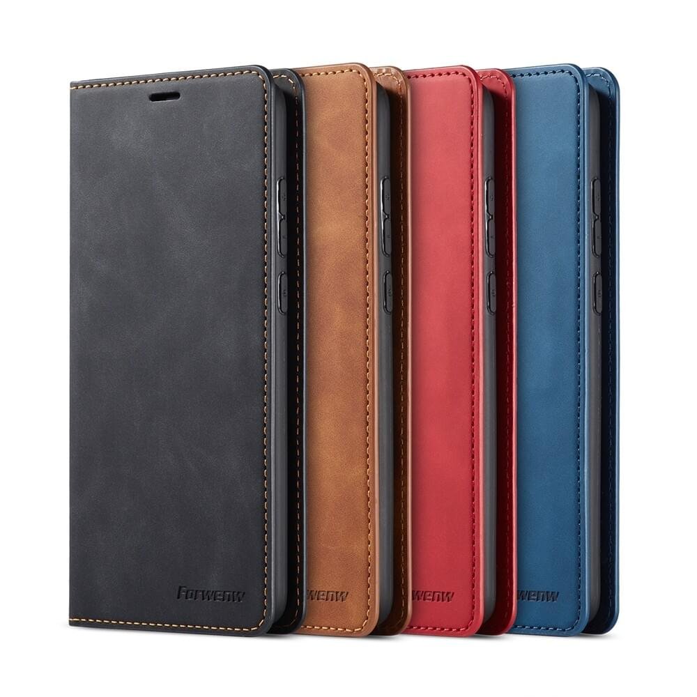 Fornwenw Genuine Leather Flip Cover for iPhone 13 Series - Image 9