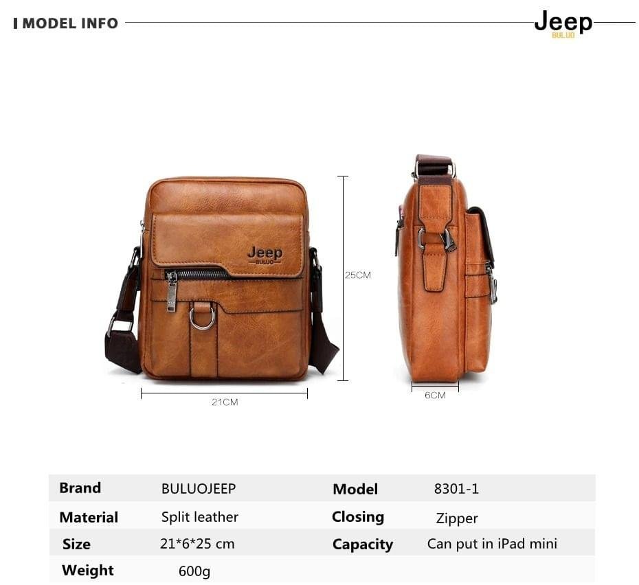 Jeep Buluo Luxury Men Crossbody Business Large Capacity Shoulder Bag - Image 5