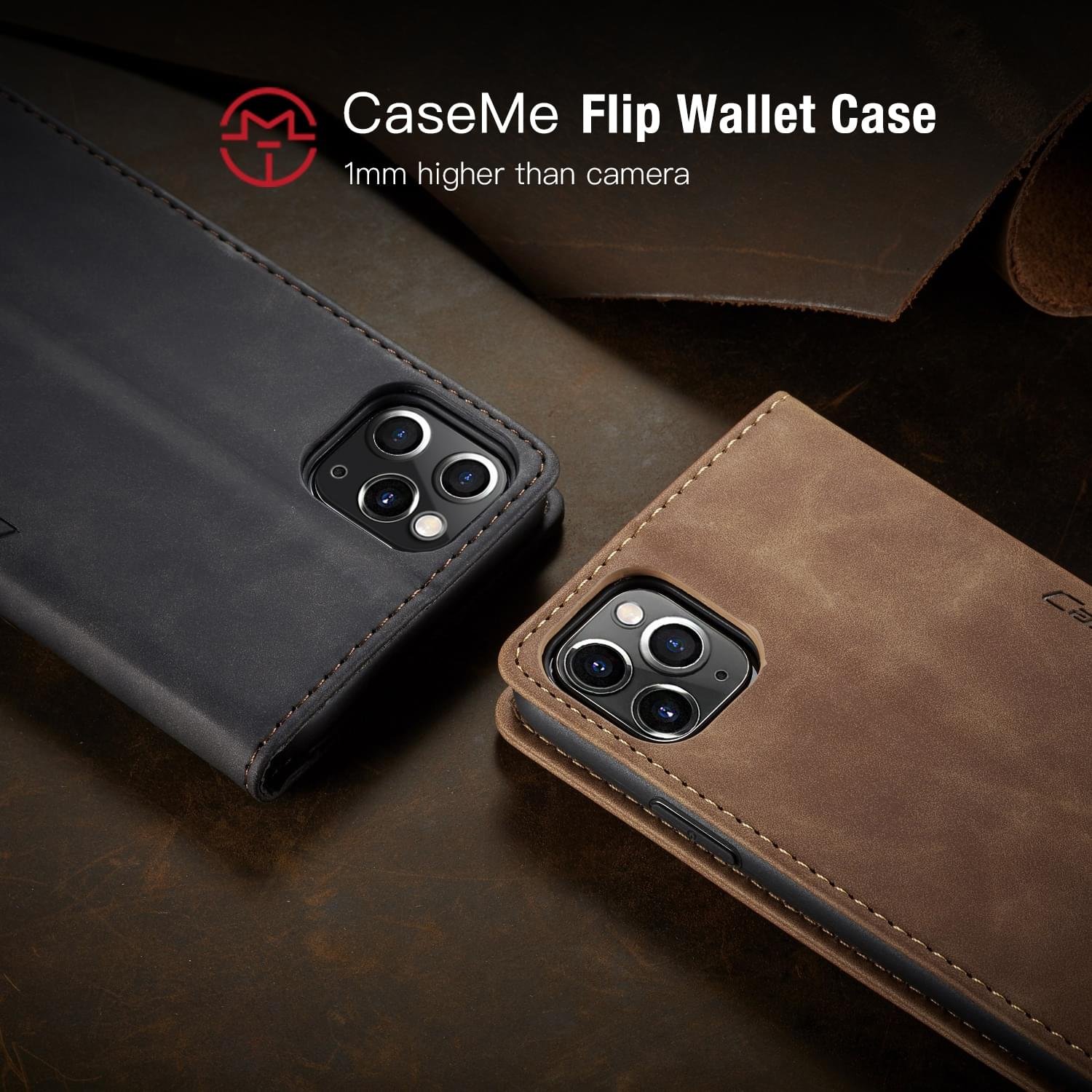 iPhone 12 Series Caseme Leather Flip Cover - Image 3