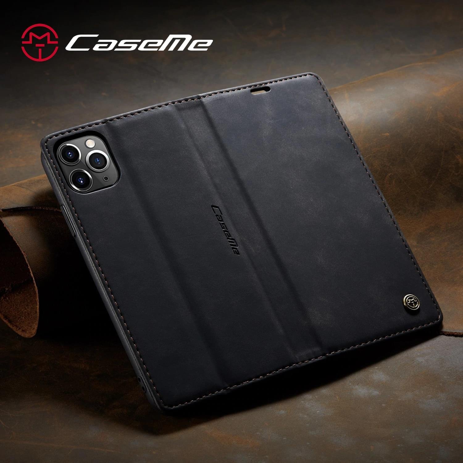 iPhone 12 Series Caseme Leather Flip Cover - Image 6