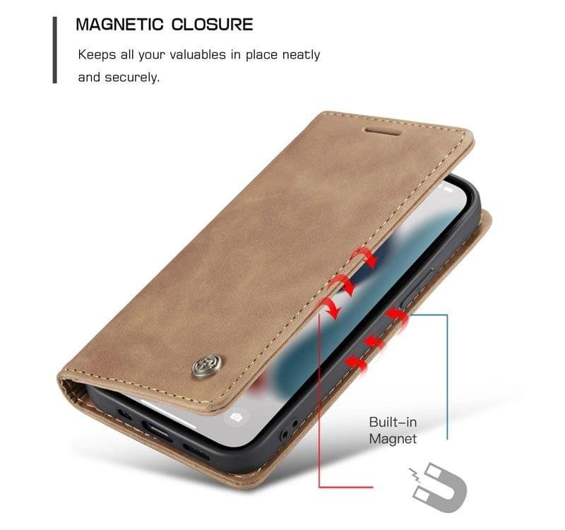 iPhone 12 Series Caseme Leather Flip Cover - Image 11