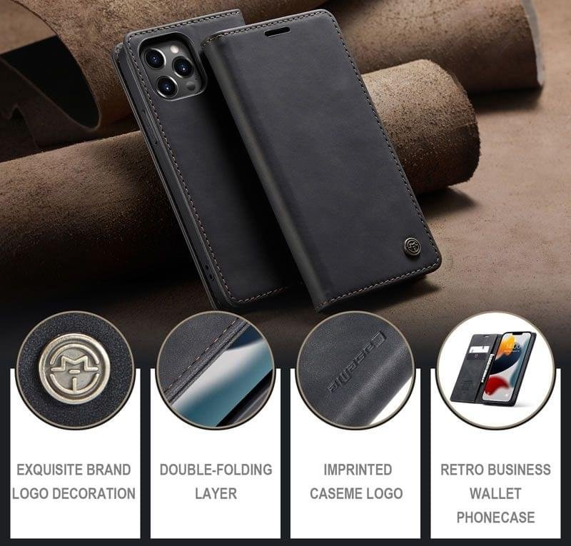 iPhone 12 Series Caseme Leather Flip Cover - Image 13