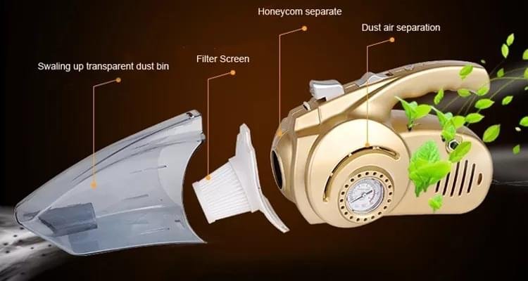 4-in-1 Multipurpose Car Vacuum Cleaner Air Pump - Image 14