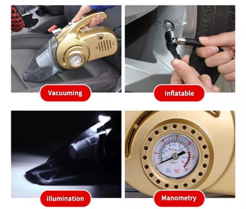 4-in-1 Multipurpose Car Vacuum Cleaner Air Pump - Image 12