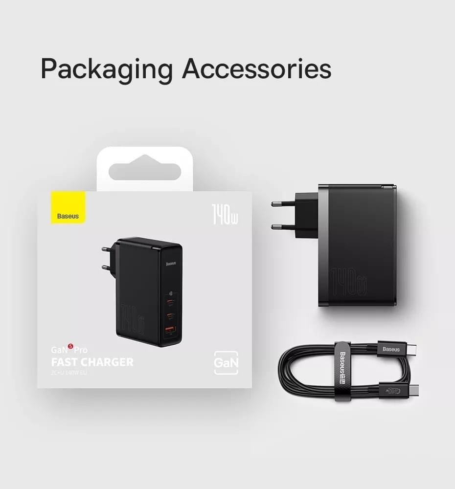 Baseus 140W GaN Charger USB Type C PD3.1 Fast Charge - Image 5