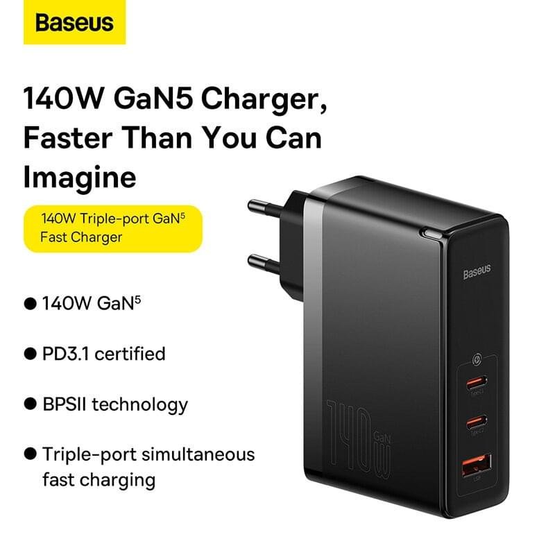 Baseus 140W GaN Charger USB Type C PD3.1 Fast Charge - Image 8
