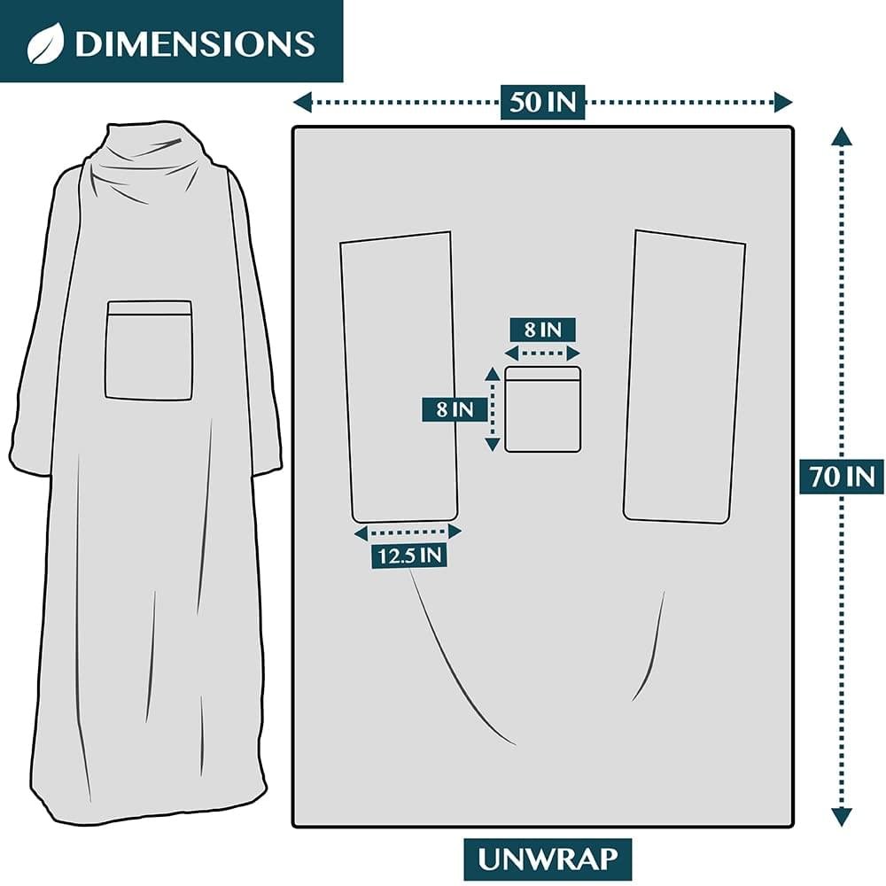 Premium Snuggie fleece blanket with sleeves and kangaroo pocket - Image 6
