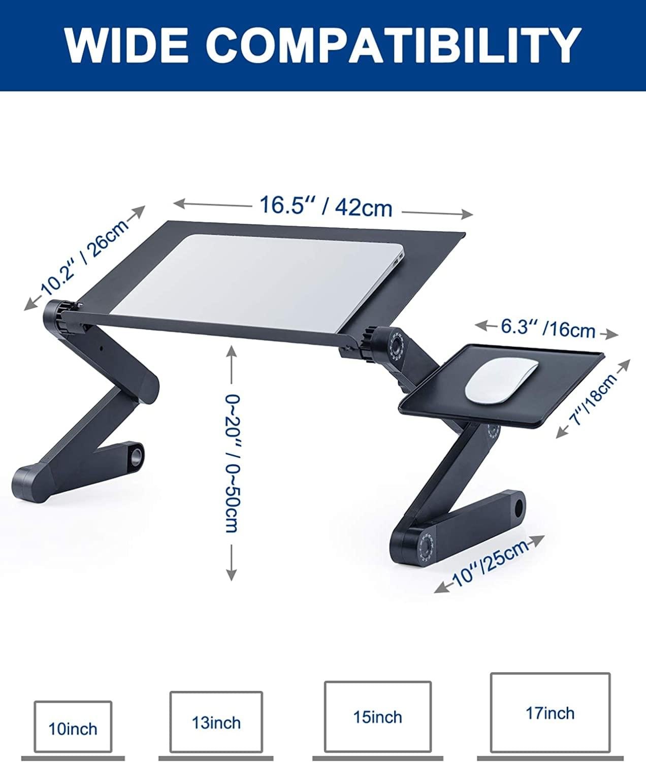 New Design Double Fan Adjustable Laptop Stand with Mouse Pad - Image 11