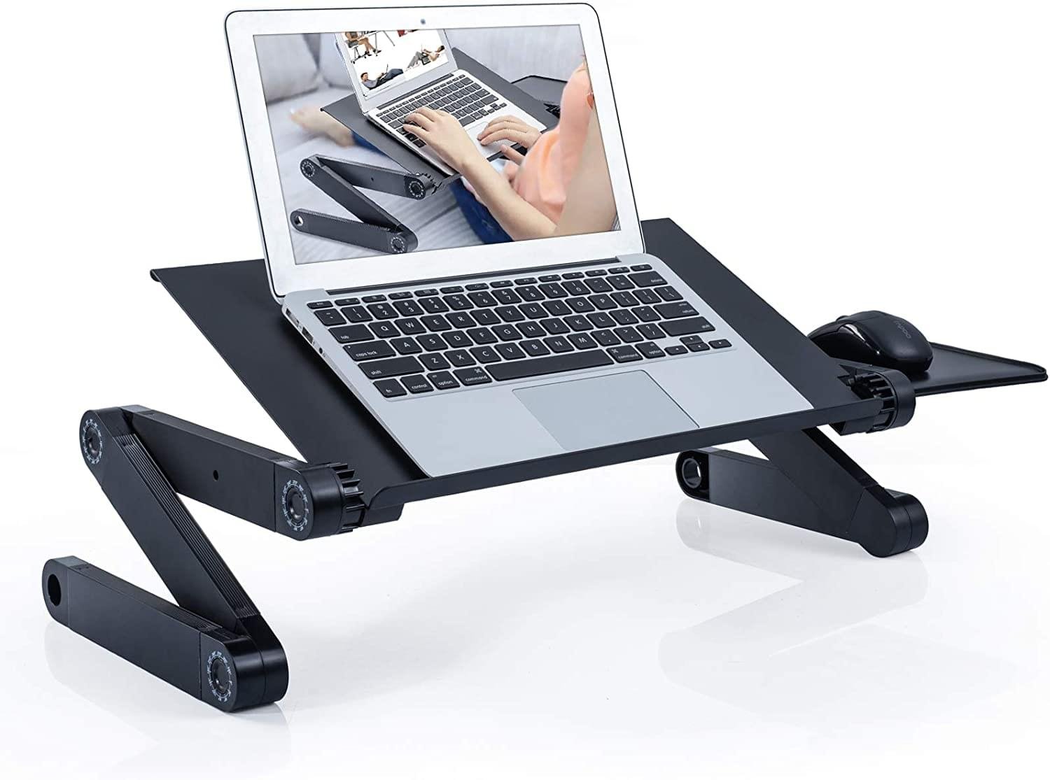 New Design Double Fan Adjustable Laptop Stand with Mouse Pad - Image 6