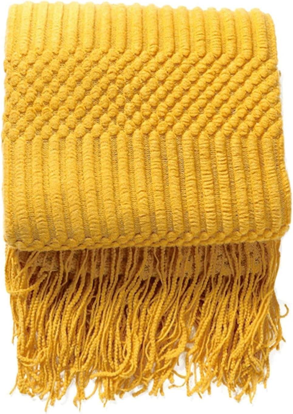 HEWAN Knitted Blanket with Tassels, Home Textile Decoration Sofa Blanket Travel Blankets with Tassels Soft Lightweight - Image 6
