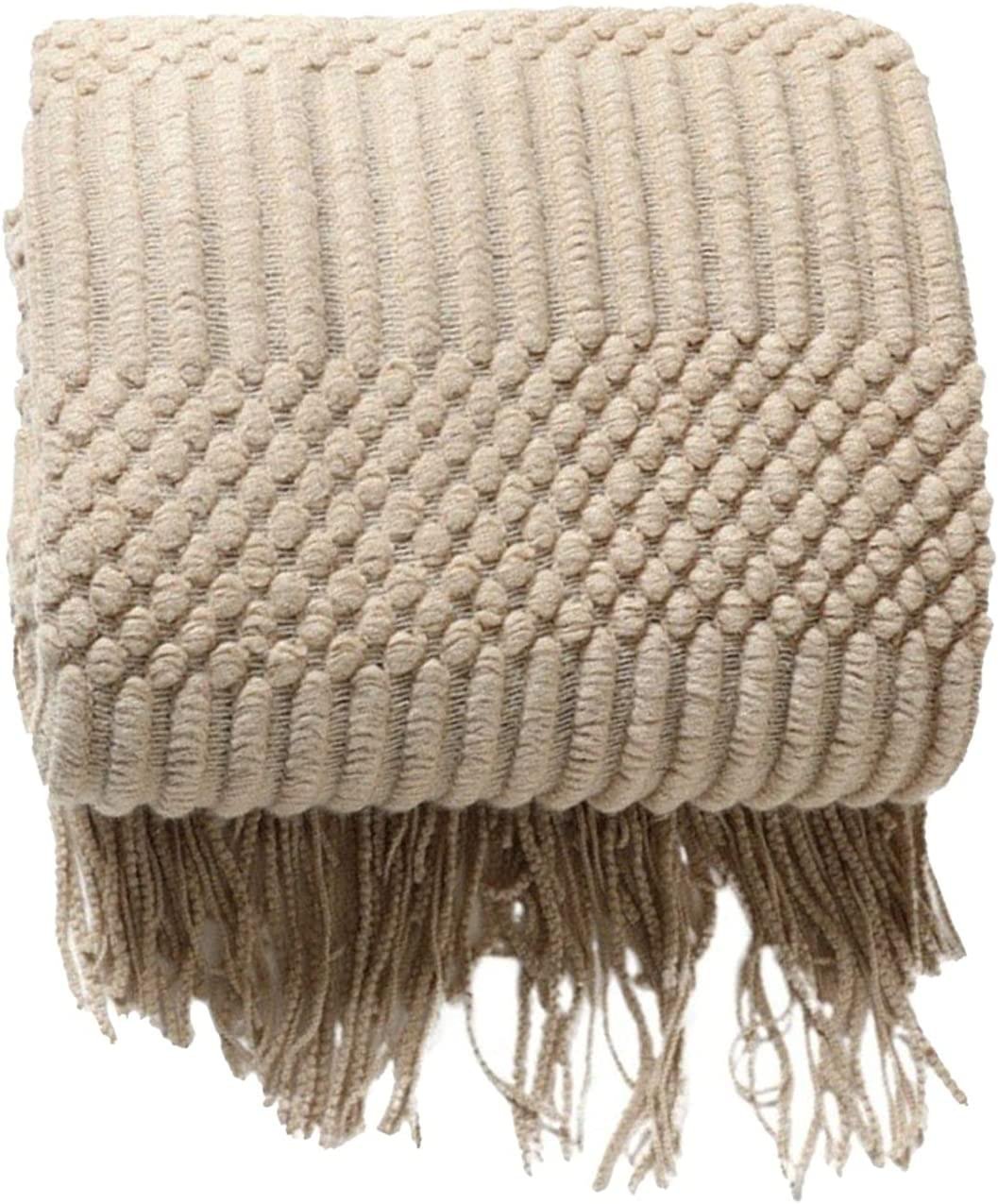HEWAN Knitted Blanket with Tassels, Home Textile Decoration Sofa Blanket Travel Blankets with Tassels Soft Lightweight - Image 3