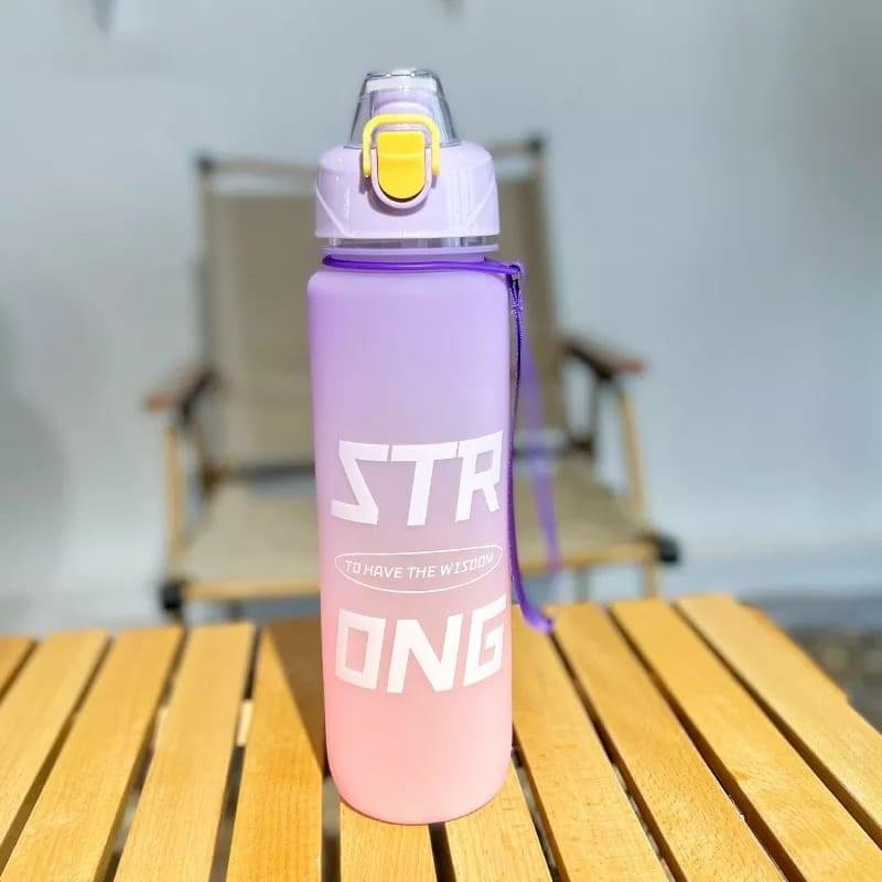 1000ml Water Bottle Matte Rainbow Gradient Plastic Sports Drink Bottle - Image 6