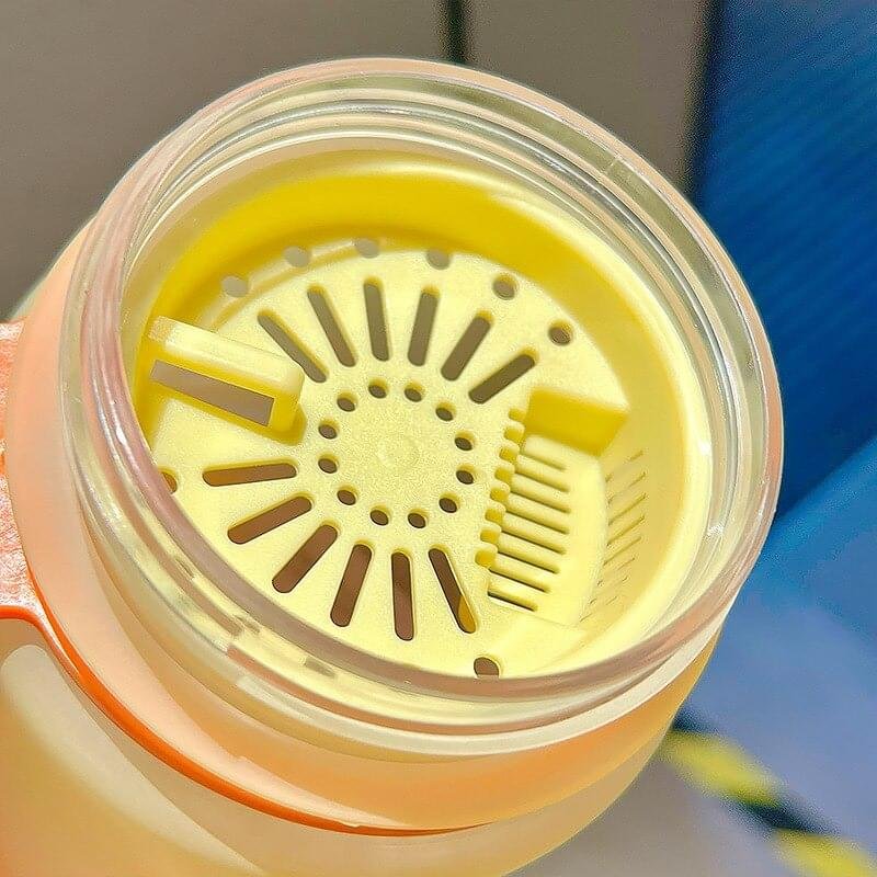 1000ml Water Bottle Matte Rainbow Gradient Plastic Sports Drink Bottle - Image 16