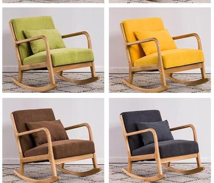 Nordic lounge rocking chair with footrest - Image 14