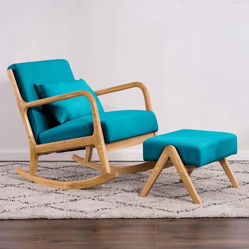 Nordic lounge rocking chair with footrest - Image 6