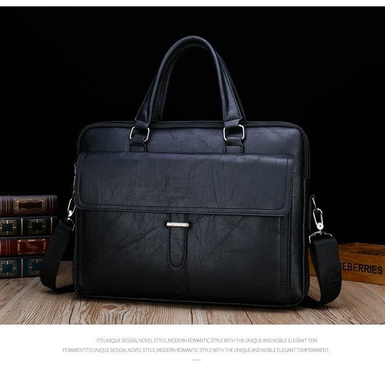 JEEP BULUO Men’s Leather Briefcases Bag Shoulder Fashion Business Laptop Bag - Image 20
