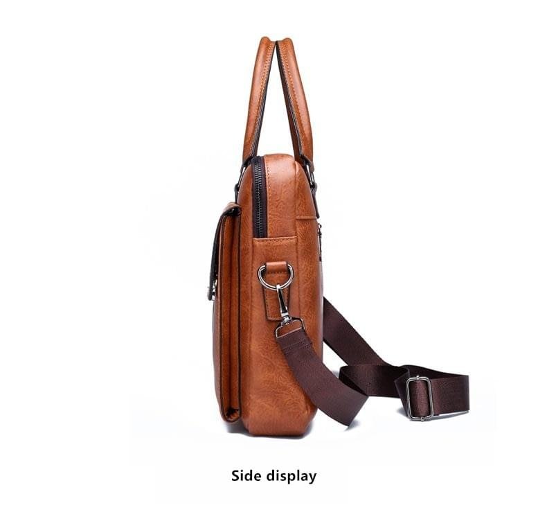 JEEP BULUO Men’s Leather Briefcases Bag Shoulder Fashion Business Laptop Bag - Image 12