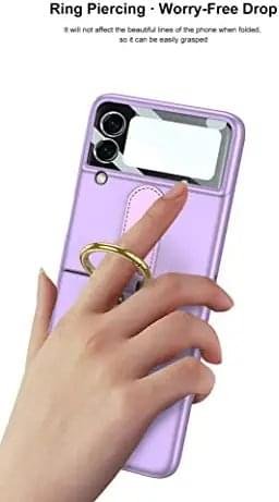 Samsung Galaxy Z Flip3/4 5G Case Ultra Thin Matte PC Protective Cover With Ring - Image 2