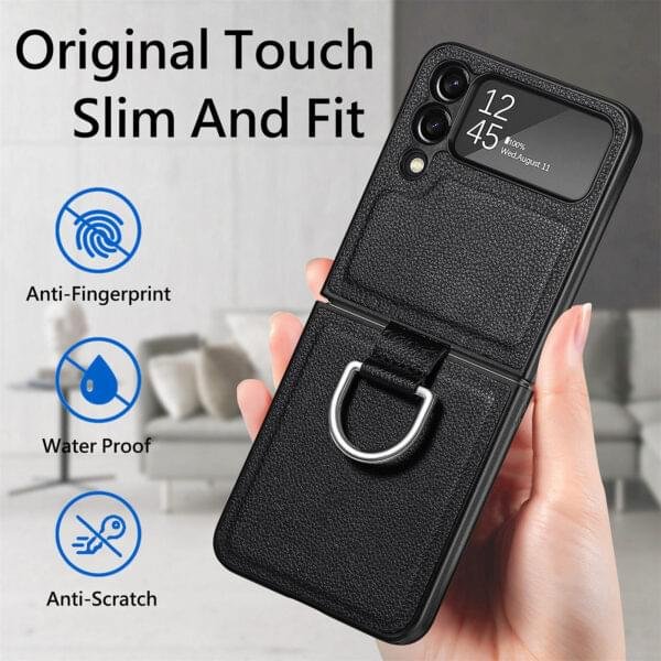 Samsung Galaxy Z Flip 3/4 5G Series Luxury Premium Anti-Scratch Leather Case - Image 8
