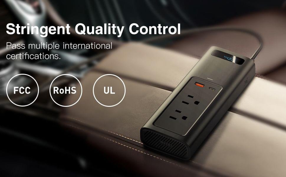 Baseus Power Inverter DC 12V to AC 220V 150W Dual Port Fast Charging Car Power Station - Image 9