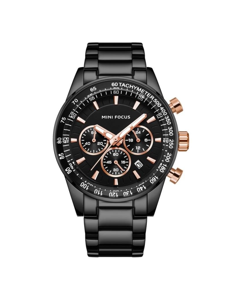 MINI FOCUS Waterproof Sport Watch Chronograph Men Casual Stainless Steel Quartz Clock - Image 3