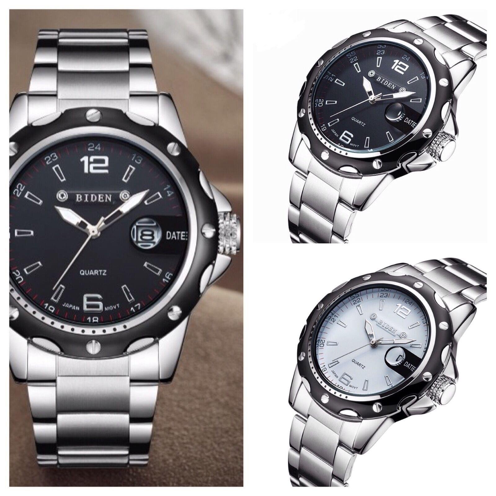 Men Watch Fashion Casual Business Waterproof Quartz Calendar Stainless Steel Strap Watches - Image 6