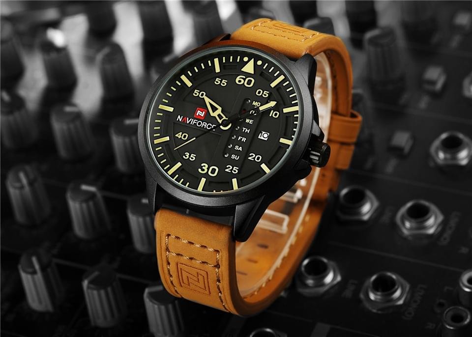 NAVIFORCE Waterproof Military Sport Quartz Men's Watches With Leather Strap - Image 12