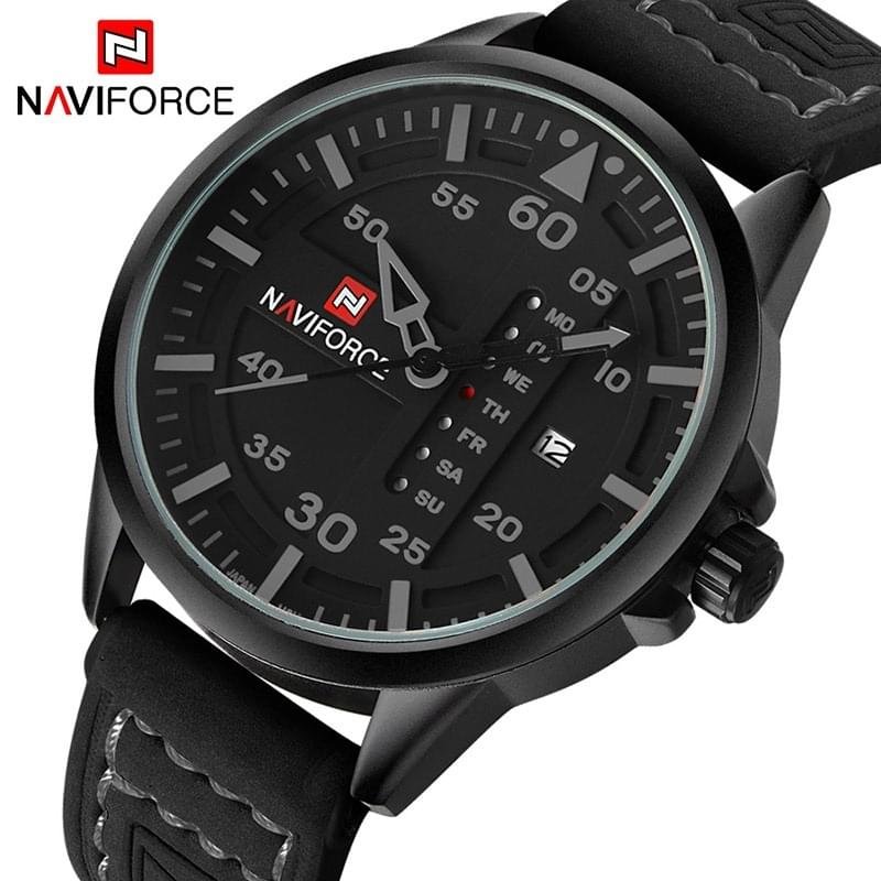 NAVIFORCE Waterproof Military Sport Quartz Men's Watches With Leather Strap