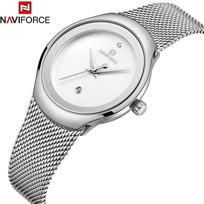NAVIFORCE Women's Analogue Quartz Watch Waterproof Simple Stainless Steel Band - Image 2