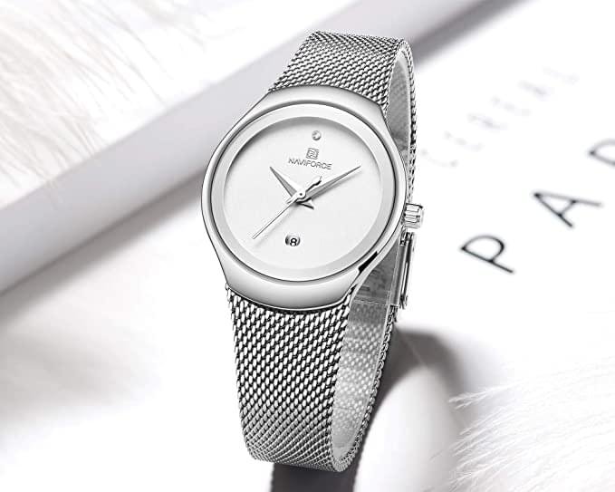 NAVIFORCE Women's Analogue Quartz Watch Waterproof Simple Stainless Steel Band - Image 4