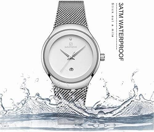 NAVIFORCE Women's Analogue Quartz Watch Waterproof Simple Stainless Steel Band - Image 8