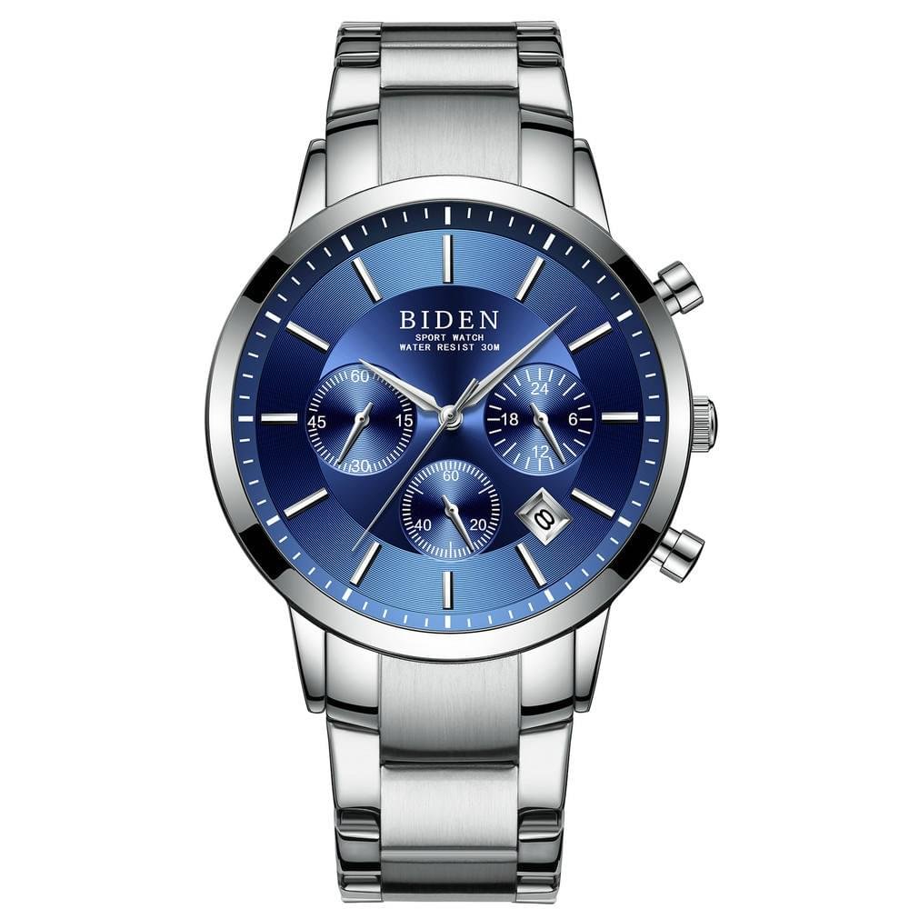 Men Watch Business Luxury Fashion Style Multifunction Waterproof Quartz Stainless Steel Watches