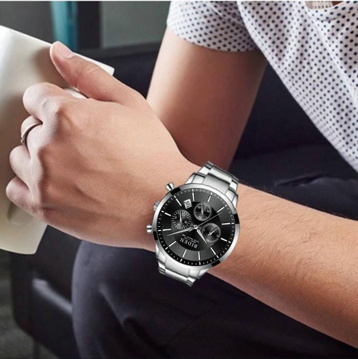 Men Watch Business Luxury Fashion Style Multifunction Waterproof Quartz Stainless Steel Watches - Image 5