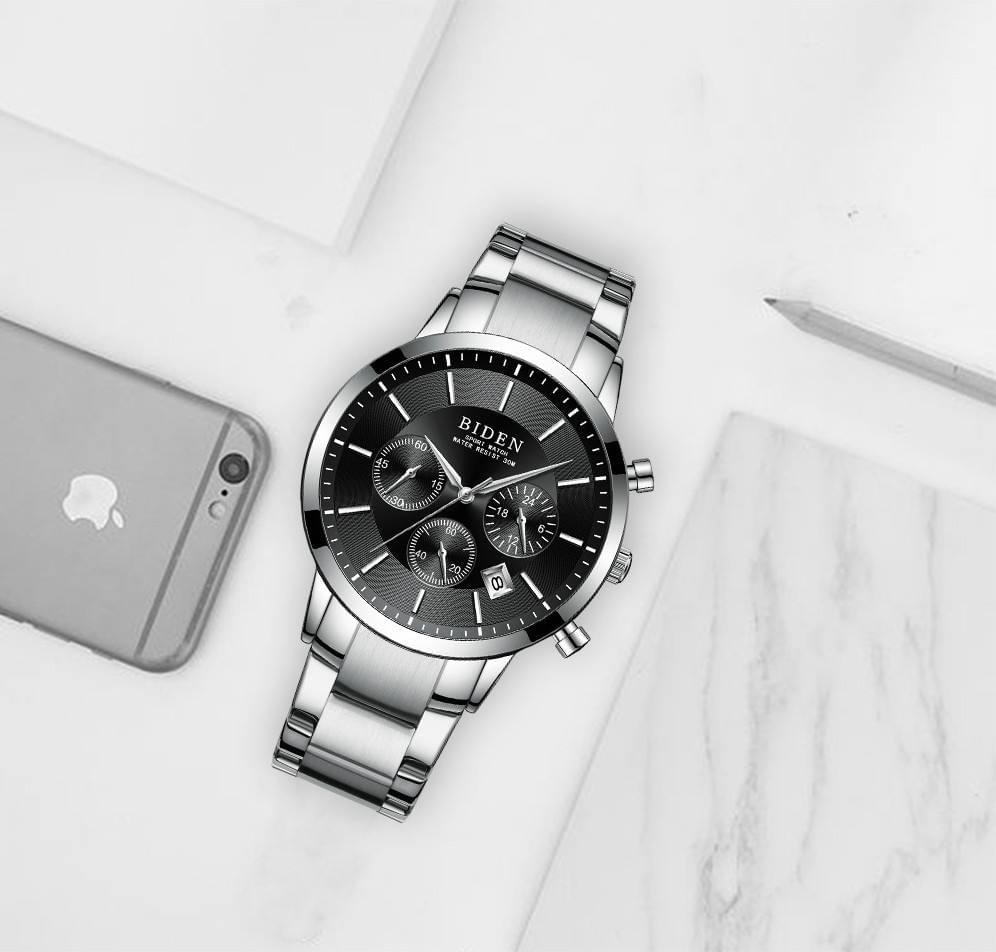 Men Watch Business Luxury Fashion Style Multifunction Waterproof Quartz Stainless Steel Watches - Image 6