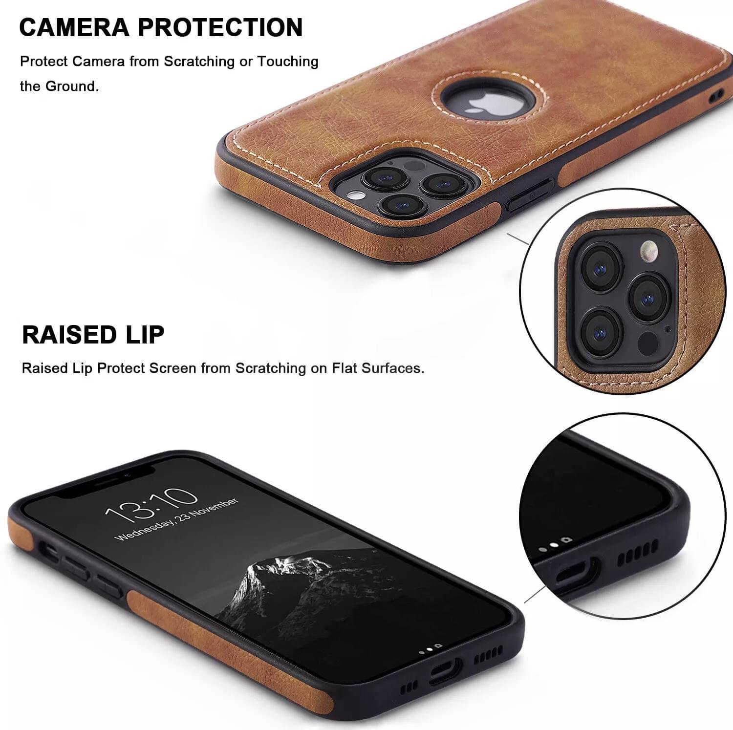 PU Leather Shockproof Business Style Mobile Phone Case for iPhone 14 Series - Image 7