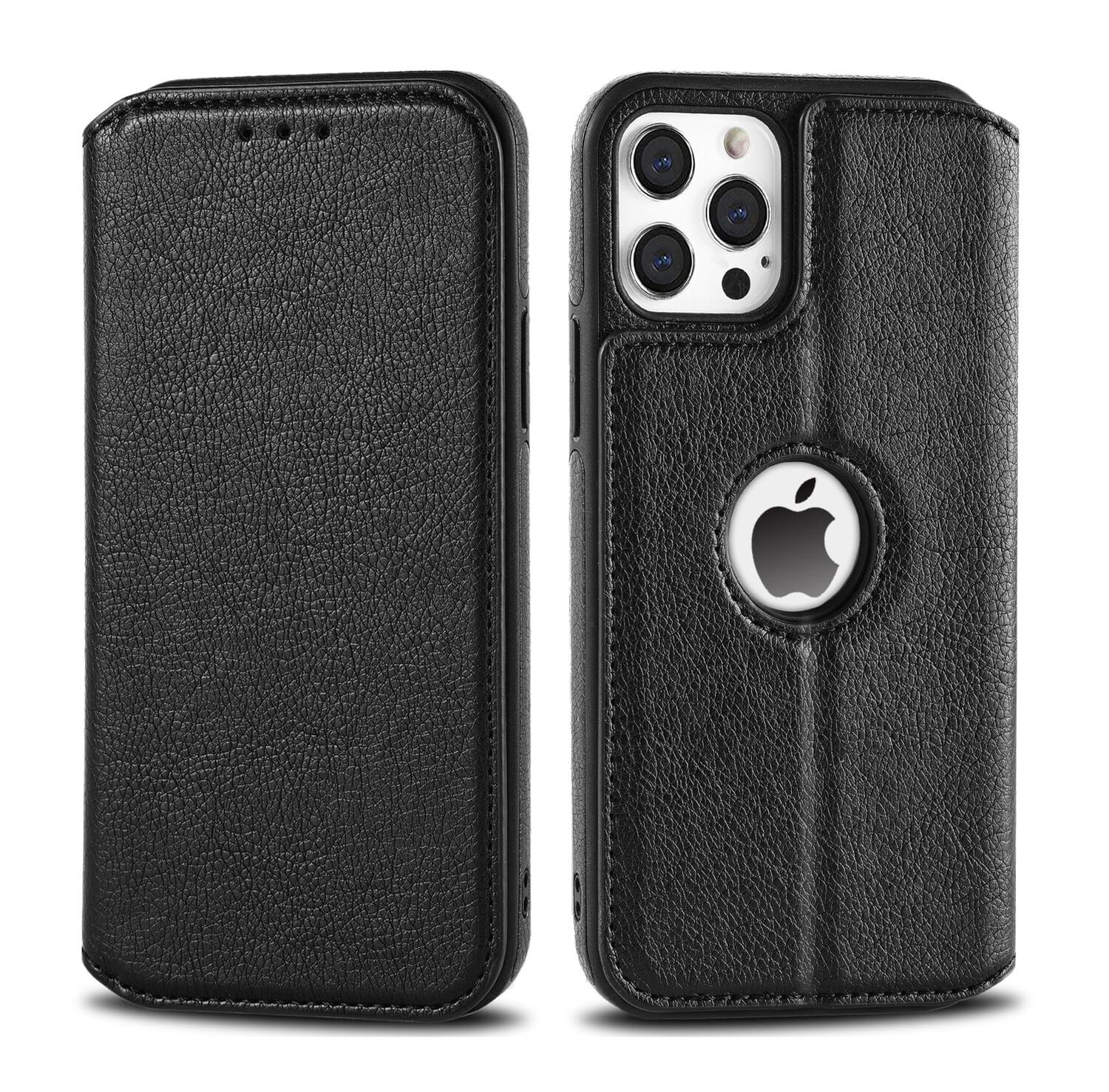 Business Style Premium RFID Blocking PU Leather Magnetic Wallet Flip Case for iPhone 13 Pro Max - Image 2
