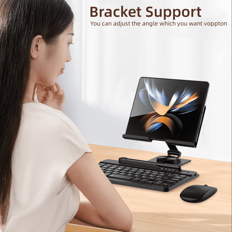 Samsung Galaxy Z Fold 4 3 2 Keyboard Holster Folding Flip Case Stand Pen Slot With Wireless Keyboard and Mouse Pen - Image 3