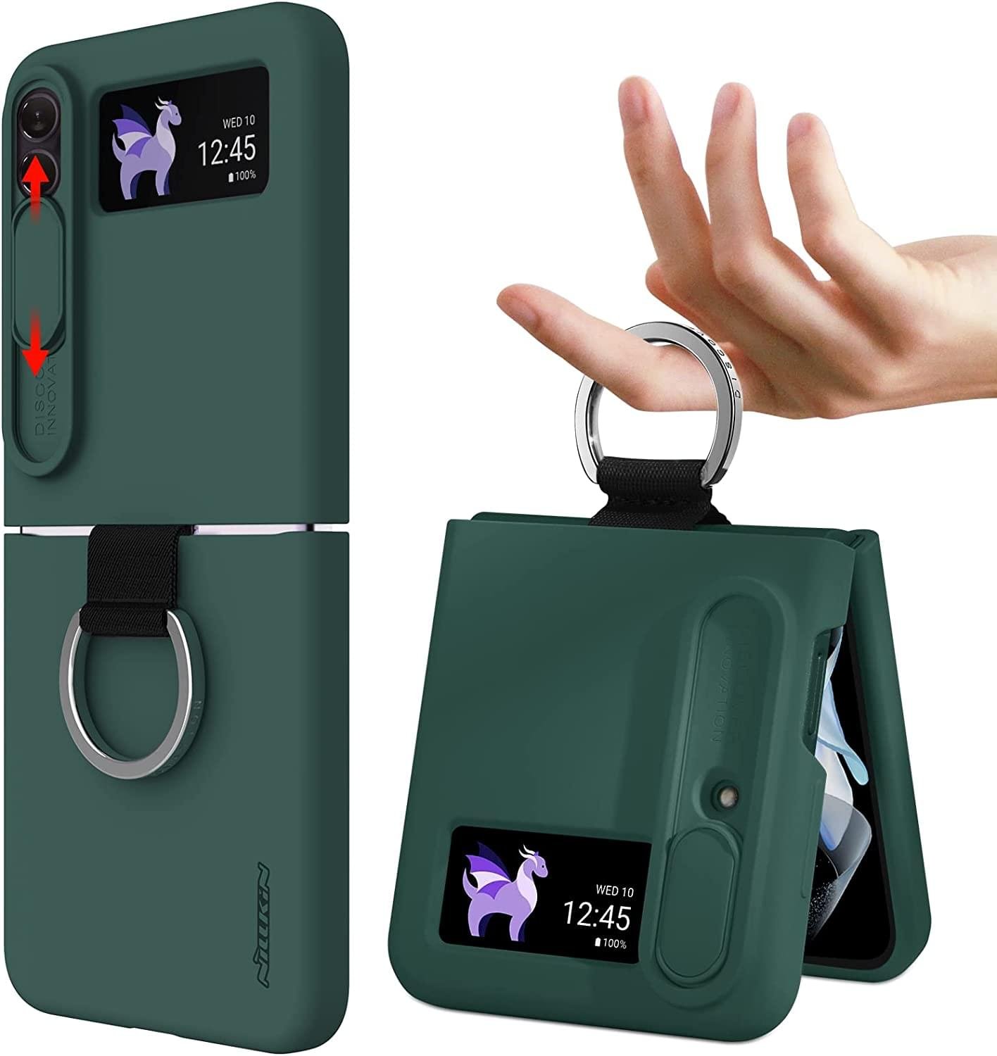 Nillkin Ring Slide Camera Lens Silicone Protective Case for Samsung Galaxy Z Flip 3/4/5 5G Series - Image 3