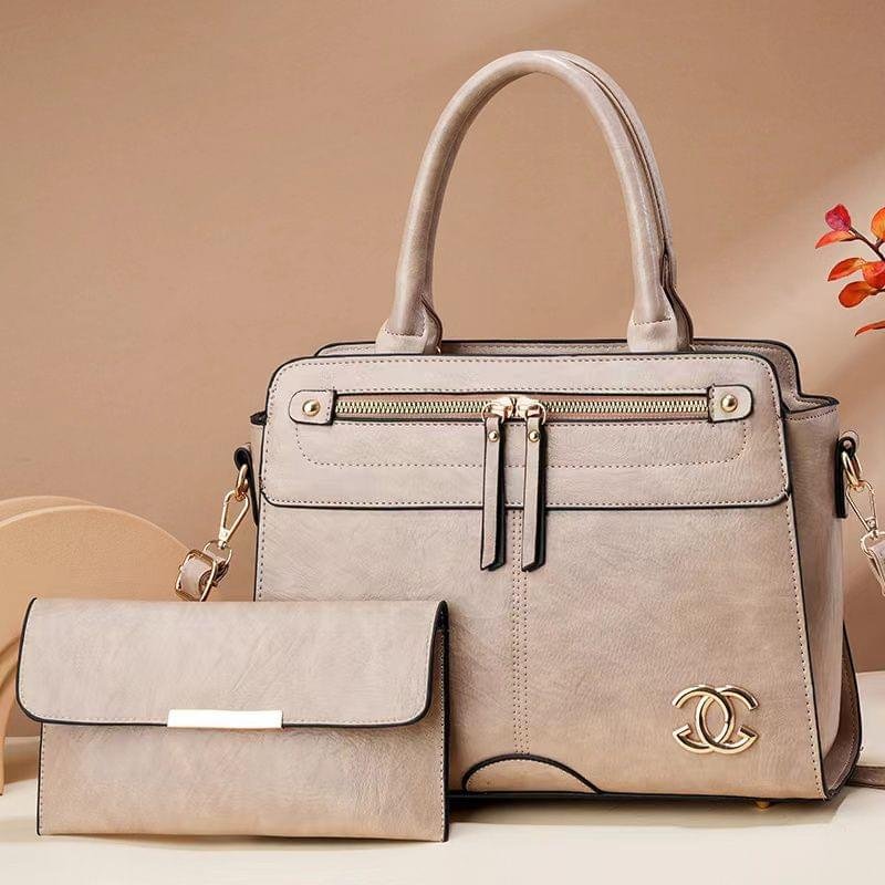 Timeless Elegance 2 in 1 Premium PU Leather Classic Fashion Handbag - Image 3