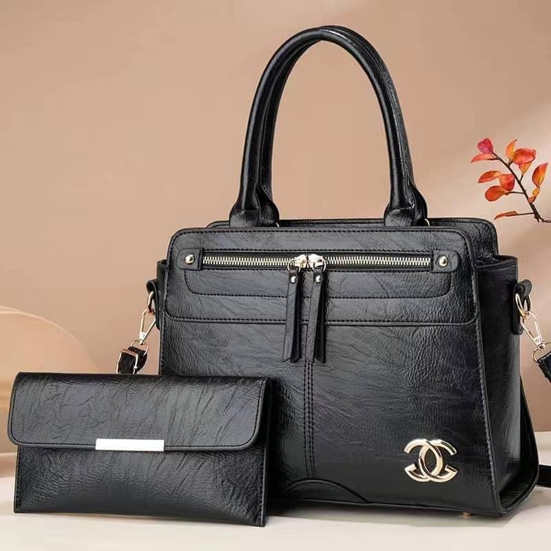 Timeless Elegance 2 in 1 Premium PU Leather Classic Fashion Handbag - Image 4