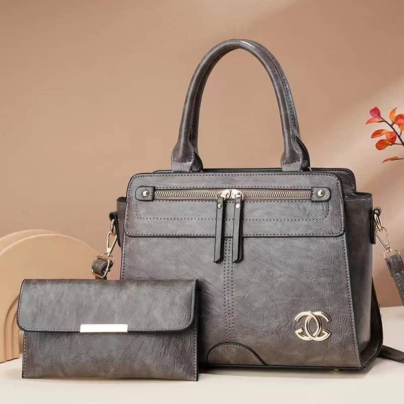 Timeless Elegance 2 in 1 Premium PU Leather Classic Fashion Handbag - Image 5