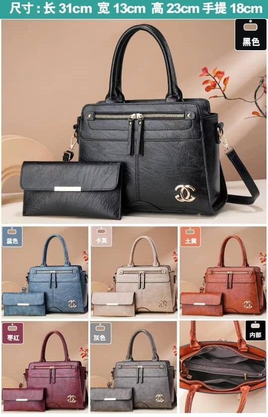 Timeless Elegance 2 in 1 Premium PU Leather Classic Fashion Handbag - Image 8