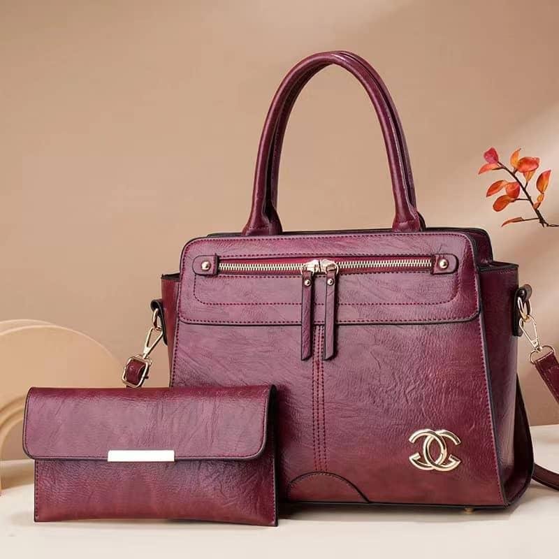 Timeless Elegance 2 in 1 Premium PU Leather Classic Fashion Handbag - Image 7