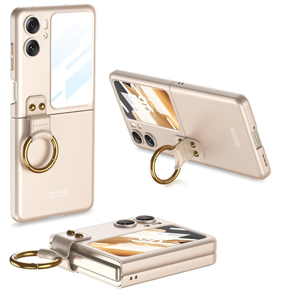 OPPO Find N2 Flip 5G GKK Case With Ring Stand Shockproof Back Glass Protector - Image 2