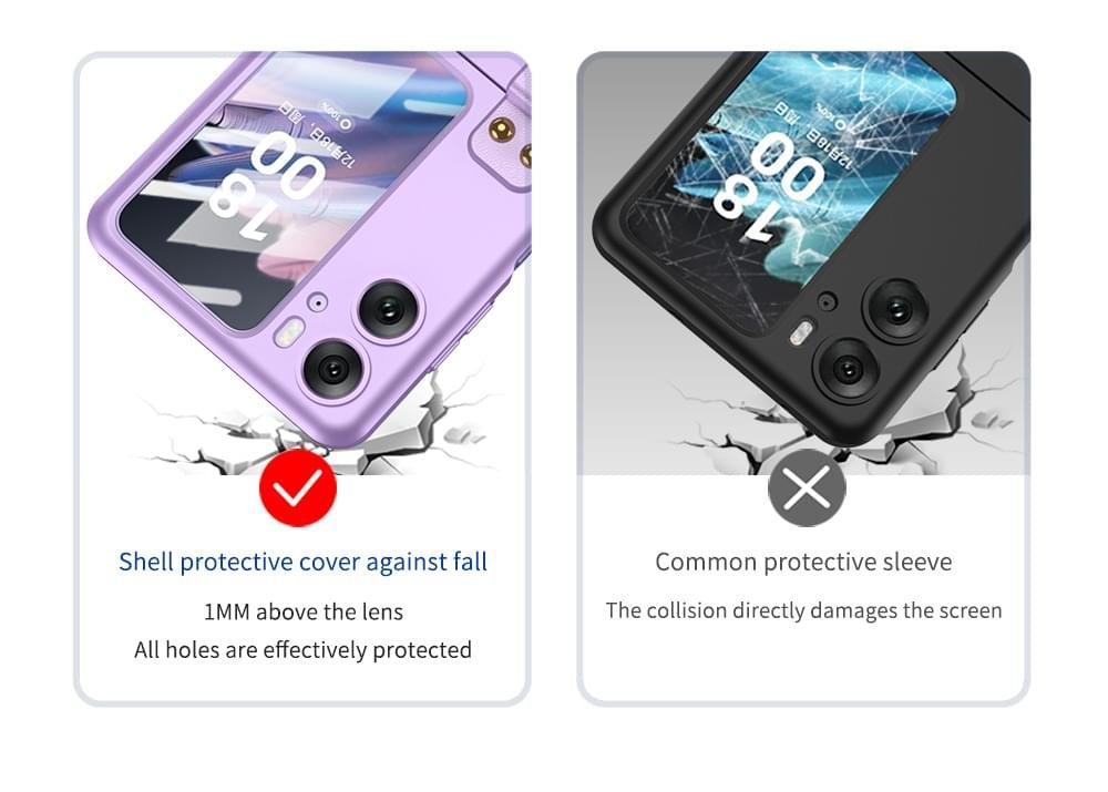OPPO Find N2 Flip 5G GKK Case With Ring Stand Shockproof Back Glass Protector - Image 9
