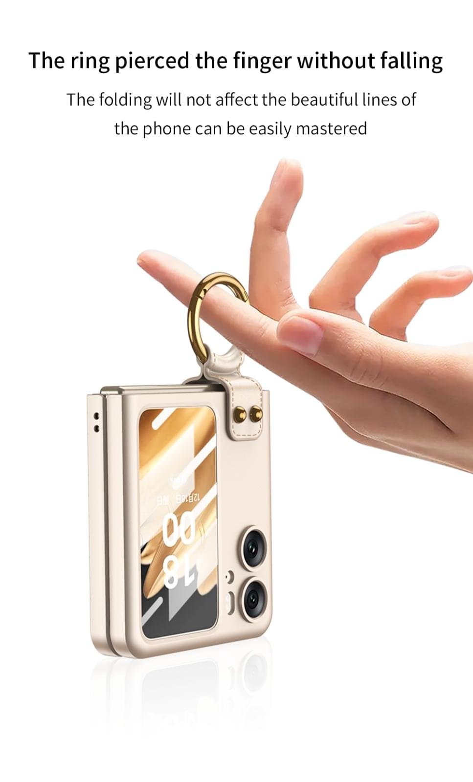 OPPO Find N2 Flip 5G GKK Case With Ring Stand Shockproof Back Glass Protector - Image 10