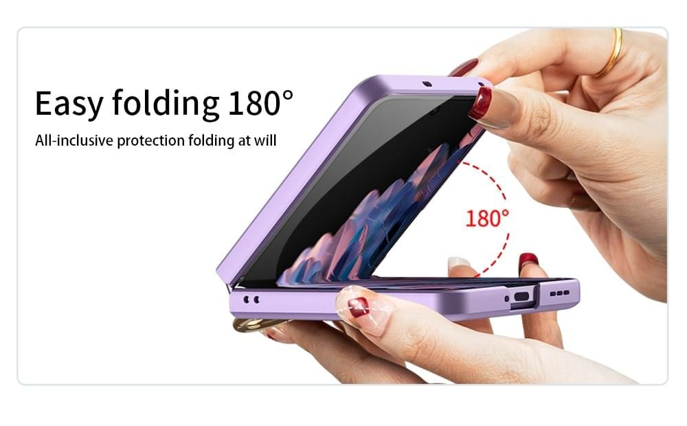 OPPO Find N2 Flip 5G GKK Case With Ring Stand Shockproof Back Glass Protector - Image 11