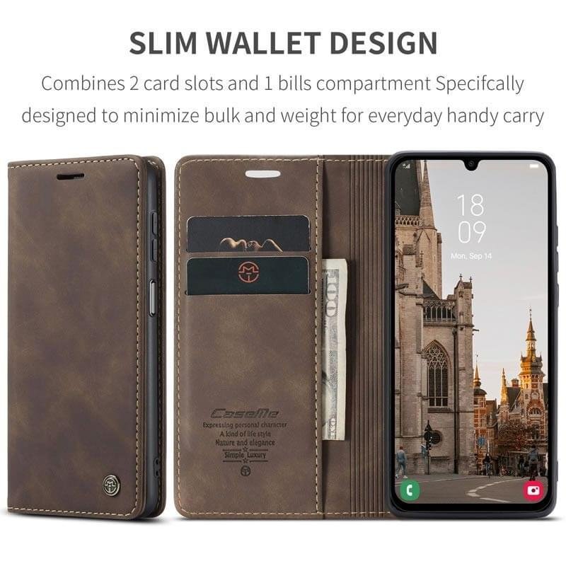 Samsung Galaxy A14/A24 4G CaseMe Leather Flip Cover with Wallet Slots - Image 5